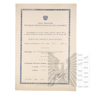 PRL - Act of Appointment to the Rank of Captain Lieutenant Slawomir Cupryszak.