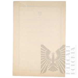PRL - Act of Appointment to the Rank of Captain Lieutenant Slawomir Cupryszak.