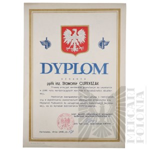 PRL - Diploma of Recognition for Lt. Col. Slawomir Cupryszak.