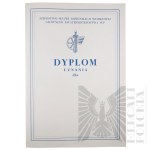 PRL - Dwa Blankiety Dyplomu Uznania Szefostwa Służby Komunikacji Wojskowej.