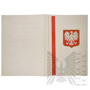 PRL - Blankiet Dyplomu za Zasługi dla Jednostek Kolejowych i Drogowych.