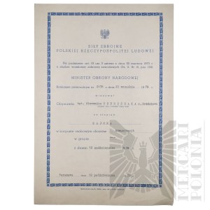 PRL - Act of Appointment to the Rank of Major by Captain Slawomir Cupryszak.