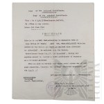 PSZnZ - Copy of Certificate of Service in the Polish Air Force by Cpl. Walerian Stolarczyk. Suffolk.