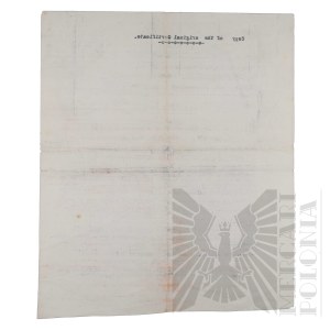 PSZnZ - Copy of Certificate of Service in the Polish Air Force by Cpl. Walerian Stolarczyk. Suffolk.