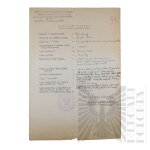 PSZnZ - Zeszyt Ewidencyjny wraz z Zaświadczeniem Komendy Kardy Ewidencyjnej Oficerów gen. bryg. Jerzego Ferek-Błeszyńskiego.