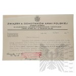II RP - Letter from Wladyslaw Targalski to the Union of Former Polish Army Volunteers of the District Board for Lviv, Stanislawow and Ternopil Provinces. Lviv.