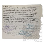 II RP - Orzeczenie Lekarskie Centrum Wyszkolenia Sanitarnego Szpital Szkolny w Warszawie dla kpt. pil. Józefa Mickiewicza z Podpisem Komendanta Szpitala dra Szwojnickiego Ofiary Zbrodni Katyńskiej.
