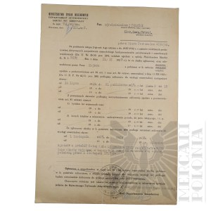 II RP - Letter from the Ministry of Military Affairs Department of Intendency Addressed to Maj. Eng. Andrzej Pomaski.