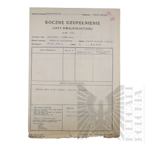 II RP - Annual Addendum to the Qualification List for 1933 by Brig. Gen. Jerzy Ferek-Bleszynski.