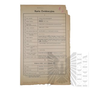 II RP - Copy of the Record Card of Brig. Gen. Jerzy Ferek-Bleszynski.