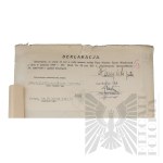 II RP - Trzy Deklaracje gen. bryg. Jerzego Ferek-Błeszyńskiego: o Złożeniu Przysięgi w Wojsku Polskim, o Zaznajomieniu się z Regulaminem Służby oraz o Przyjęciu Rozkazu.