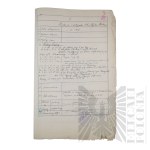 II RP - Odpis Karty Ewidencyjnej gen. bryg. Jerzego Ferek-Błeszyńskiego.