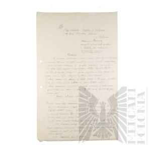 II RP - Application to the Grodzka Skarbowa Chamber in Warsaw for the Addition of Years to Pensionable Service of Włodzimierz Downar.