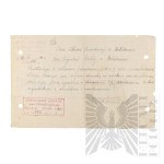 II RP - Potwierdzenie Złożenia Dokumentów przez Włodzimierza Downara. Połoczany.