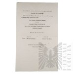 II RP/III Rzesza - Odpis Dyplomu Magistra Filozofii Wydziału Humanistycznego Uniwersytetu Warszawskiego, Nadanego Jadwidze Aleksandrze Sikorskiej/ Akt Zgonu Jadwigi Sikorskiej Wydany Przez Zarząd Obozu Koncentracyjnego Auschwitz