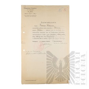 II RP - Certificate of Vacation Course for Qualified Teachers of Common Schools in Lublin by Włodzimierz Downar.