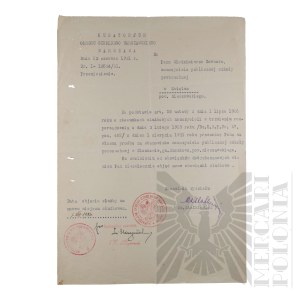 II RP - Letter of Service Transfer of Vladimir Downar. Warsaw.
