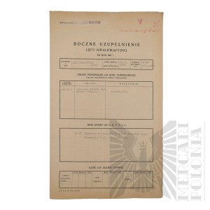 II RP - Roczne Uzupełnienie Listy Kwalifikacyjnej za rok 1928 gen. bryg. Jerzego Ferek-Błeszyńskiego.