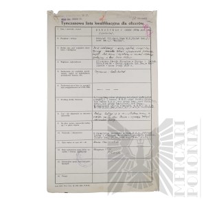 II RP - Provisional Qualification List of Brig. Gen. Jerzy Błeszynski with Handwritten Signature of Gen. Piskor.