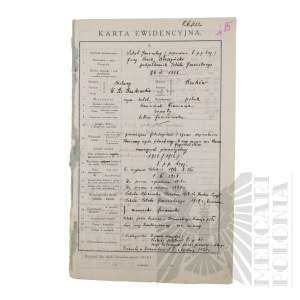 II RP - Copy of the Record Card of Brig. Gen. Jerzy Błeszynski.