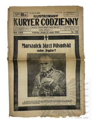 II RP - Illustrowany Kurier Codzienny of May 15, 1935, Informing on the Death of Marshal Jozef Pilsudski, Krakow.