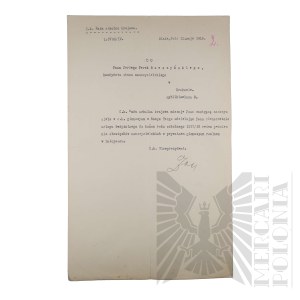 II RP - Act of Appointment of Jerzy Ferek-Bleszynski as Deputy Teacher at C.K. Middle School in New Targ.