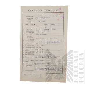 II RP - Record Card of Brig. Gen. Jerzy Ferek-Bleszynski.