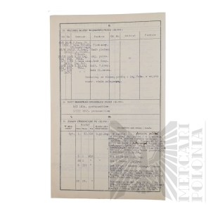 II RP - Record Card of Brig. Gen. Jerzy Ferek-Bleszynski.
