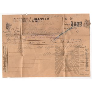 II RP Telegram 1932 “Ojciec Nie Żyje”