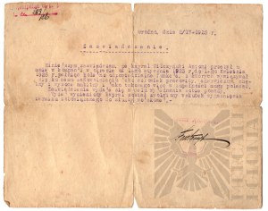 II RP Certificate of Military Service 81st Infantry Regiment Grodno