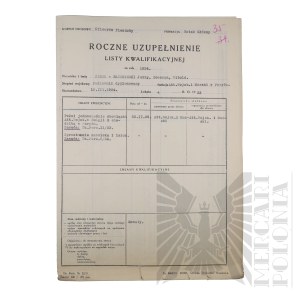 II RP - Annual Addendum to the Qualification List for 1934 of Brig. Gen. Jerzy Ferek-Bleszynski.