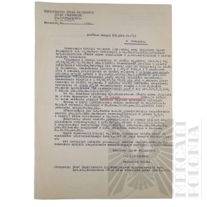 II RP - Odpis Pisma Ministra Spraw Wojskowych Marszałka Józefa Piłsudskiego do Dowódcy Okręgu Korpusu nr VII w Poznaniu, w Sprawie Przeniesienia w Stan Spoczynku, po Dwóch Wypadkach Lotniczych kpt. pil. Józefa Mickiewicza.