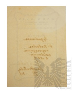 II RP - Award from the weekly magazine Rara Avis, Warsaw, 5 XI 1930