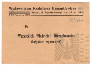 II RP - Advertising leaflet of Kazimierz Hamankiewicz Publishing House, Warsaw 1937.