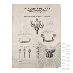 II RP - Advertising Leaflet of Coffin and Tombstone Accessories of the Metal Goods Factory, Poznań