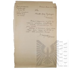 II RP - Wniosek Emerytalny kpt. pil. Józefa Mickiewicza, 3 Pułk Lotniczy, Poznań - Ławica.