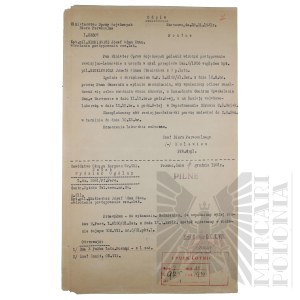 II RP - Odpis Polecenia Służbowego Ministra Spraw Wojskowych w Sprawie Rewizji Orzeczenia Lekarskiego dla kpt. pil. Józefa Mickiewicza