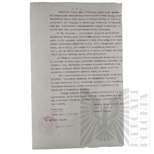 II RP - Secret Letter from the Command of the Corps District No. IV to the Commander of the P.K.U. Łódź-Powiat. The Seal of the P.K.U. Łódź-Powiat can be seen on the Document.