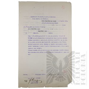 II RP - Protokół 32-ej Eskadry, 3-go Pułku Lotniczego z Wypadku Lotniczego kpt. pil. Józefa Mickiewicza. Poznań - Ławica.