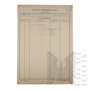 II RP - Penal List of Brig. Gen. Jerzy Ferek-Bleszynski.