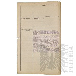II RP - Application for the award of the Bronze Cross of Merit to Stanislaw Taberski of the 5th Baon of the Border Protection Corps in Luzki.