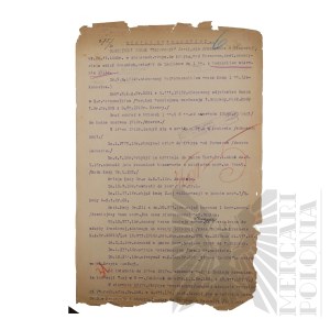 Second Polish Republic - Evidence Excerpt of Brig. Gen. Jerzy Ferek-Bleszynski. Warsaw.