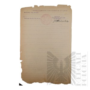 Second Polish Republic - Evidence Excerpt of Brig. Gen. Jerzy Ferek-Bleszynski. Warsaw.