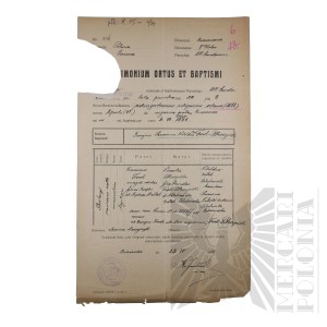 II RP - Copy of the Act of Baptism of Jerzy Ferek-Bleszynski.