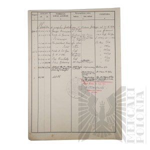 II RP - Card of the Course of Military Service of Brig. Gen. Jerzy Ferek-Bleszynski.