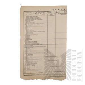 II RP - Annual Completion of the Qualification List for 1930. the General Staff of the Second Branch of Brig. Gen. Jerzy Ferek-Bleszynski.