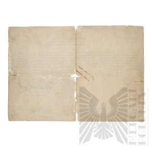 II RP -Corporal Stanislaw Siwek's Certificate of Service as a soldier of the 1st Legion Infantry Regiment of the 1st Brigade and the Polish Positive Corps.