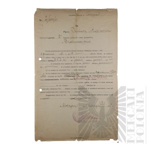 II RP - Pismo Inspektora Szkolnego w Wilejce w Sprawie Wysokości Wynagrodzenia Włodzimierza Downara.