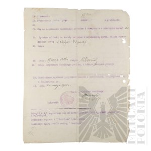 II RP - Entry Card for the Vacation Course in the Year 1925 by Vladimir Downar.