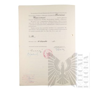 II RP - Diploma of Graduation from the Pedagogical Institute of the National Academy of Sciences by Vladimir Downar.